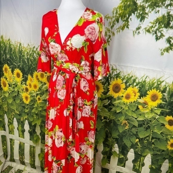 BCBG Scarlett Rose Floral Flutter Maxi Dress XS - Picture 7 of 17